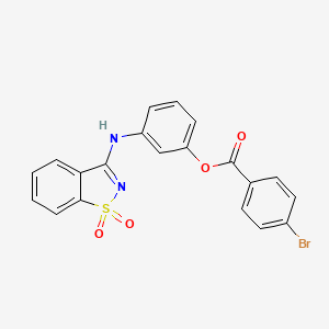 3-[(1,1-Dioxido-1,2-benzothiazol-3-yl)amino]phenyl 4-bromobenzoate