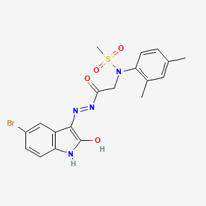 N-({N'-[(3Z)-5-Bromo-2-oxo-2,3-dihydro-1H-indol-3-ylidene]hydrazinecarbonyl}methyl)-N-(2,4-dimethylphenyl)methanesulfonamide