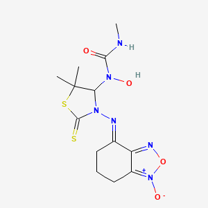 4-[(4-{Hydroxy[(methylamino)carbonyl]amino}-5,5-dimethyl-2-thioxo-1,3-thiazolan-3-YL)imino]-4,5,6,7-tetrahydro-2,1,3-benzoxadiazol-1-ium-1-olate