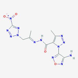 1-(4-amino-1,2,5-oxadiazol-3-yl)-4-methyl-N'-[(2E)-1-(5-nitro-2H-tetrazol-2-yl)propan-2-ylidene]-1H-1,2,3-triazole-5-carbohydrazide