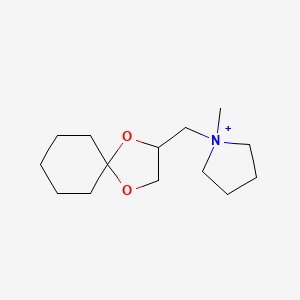 molecular formula C14H26NO2+ B11106639 1-(1,4-Dioxaspiro[4.5]dec-2-ylmethyl)-1-methylpyrrolidinium 