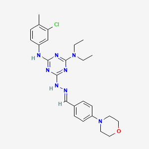 N'-(3-chloro-4-methylphenyl)-N,N-diethyl-6-{(2E)-2-[4-(morpholin-4-yl)benzylidene]hydrazinyl}-1,3,5-triazine-2,4-diamine