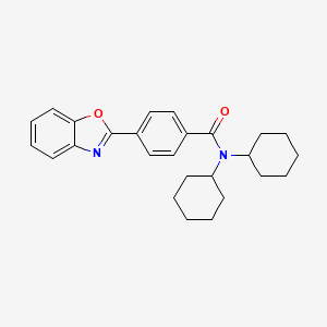 4-(1,3-benzoxazol-2-yl)-N,N-dicyclohexylbenzamide