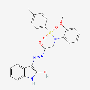 N-(2-Methoxyphenyl)-4-methyl-N-({N'-[(3Z)-2-oxo-2,3-dihydro-1H-indol-3-ylidene]hydrazinecarbonyl}methyl)benzene-1-sulfonamide