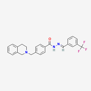 molecular formula C25H22F3N3O B11106737 4-(3,4-dihydroisoquinolin-2(1H)-ylmethyl)-N'-{(E)-[3-(trifluoromethyl)phenyl]methylidene}benzohydrazide 