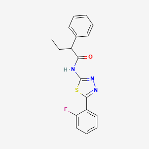 N-[5-(2-fluorophenyl)-1,3,4-thiadiazol-2-yl]-2-phenylbutanamide