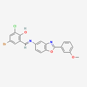 4-bromo-2-chloro-6-[(E)-{[2-(3-methoxyphenyl)-1,3-benzoxazol-5-yl]imino}methyl]phenol