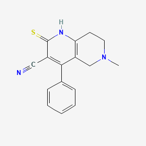 6-Methyl-4-phenyl-2-thioxo-1,5,6,7,8-pentahydropyridino[3,2-c]pyridine-3-carbo nitrile