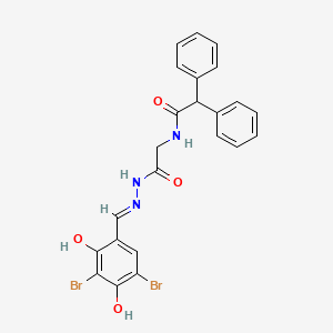 N-(2-{2-[(E)-1-(3,5-Dibromo-2,4-dihydroxyphenyl)methylidene]hydrazino}-2-oxoethyl)-2,2-diphenylacetamide