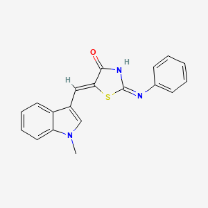 molecular formula C19H15N3OS B11106783 5-(1-Methyl-1H-indol-3-ylmethylene)-2-phenylimino-thiazolidin-4-one 