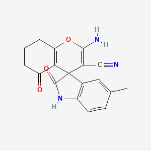 2-Amino-5'-methyl-2',5-dioxo-1',2',5,6,7,8-hexahydrospiro[chromene-4,3'-indole]-3-carbonitrile