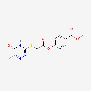 Methyl 4-({[(6-methyl-5-oxo-4,5-dihydro-1,2,4-triazin-3-yl)sulfanyl]acetyl}oxy)benzoate