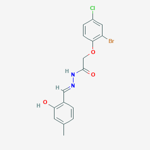 molecular formula C16H14BrClN2O3 B11106835 2-(2-bromo-4-chlorophenoxy)-N'-[(E)-(2-hydroxy-4-methylphenyl)methylidene]acetohydrazide 