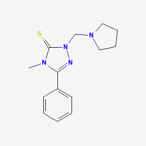 molecular formula C14H18N4S B11106838 4-methyl-5-phenyl-2-(pyrrolidin-1-ylmethyl)-2,4-dihydro-3H-1,2,4-triazole-3-thione 