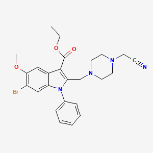 ethyl 6-bromo-2-{[4-(cyanomethyl)piperazin-1-yl]methyl}-5-methoxy-1-phenyl-1H-indole-3-carboxylate