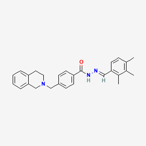 4-(3,4-dihydroisoquinolin-2(1H)-ylmethyl)-N'-[(E)-(2,3,4-trimethylphenyl)methylidene]benzohydrazide