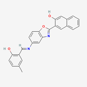 3-(5-{[(E)-(2-hydroxy-5-methylphenyl)methylidene]amino}-1,3-benzoxazol-2-yl)naphthalen-2-ol