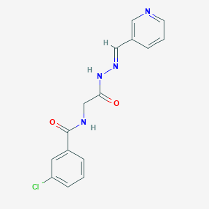 3-Chloro-N-(2-oxo-2-(2-(3-pyridinylmethylene)hydrazino)ethyl)benzamide