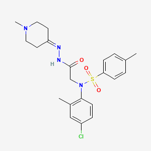 N-(4-Chloro-2-methylphenyl)-4-methyl-N-{[N'-(1-methylpiperidin-4-ylidene)hydrazinecarbonyl]methyl}benzene-1-sulfonamide