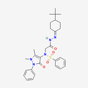 N-{[N'-(4-Tert-butylcyclohexylidene)hydrazinecarbonyl]methyl}-N-(1,5-dimethyl-3-oxo-2-phenyl-2,3-dihydro-1H-pyrazol-4-YL)benzenesulfonamide