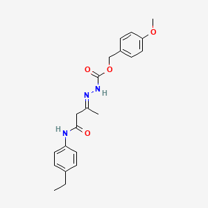 4-methoxybenzyl (2E)-2-{3-[(4-ethylphenyl)amino]-1-methyl-3-oxopropylidene}hydrazinecarboxylate