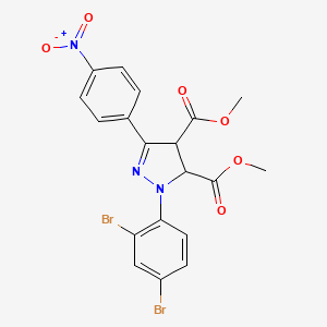 dimethyl 1-(2,4-dibromophenyl)-3-(4-nitrophenyl)-4,5-dihydro-1H-pyrazole-4,5-dicarboxylate