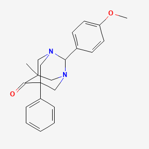 2-(4-Methoxyphenyl)-5-methyl-7-phenyl-1,3-diazatricyclo[3.3.1.1~3,7~]decan-6-one