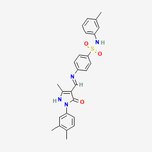 4-({(E)-[1-(3,4-dimethylphenyl)-3-methyl-5-oxo-1,5-dihydro-4H-pyrazol-4-ylidene]methyl}amino)-N-(3-methylphenyl)benzenesulfonamide