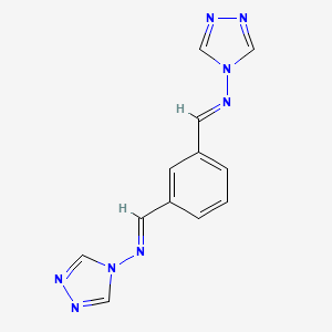 molecular formula C12H10N8 B11106993 (E)-N-(4H-1,2,4-Triazol-4-YL)-1-{3-[(E)-[(4H-1,2,4-triazol-4-YL)imino]methyl]phenyl}methanimine 