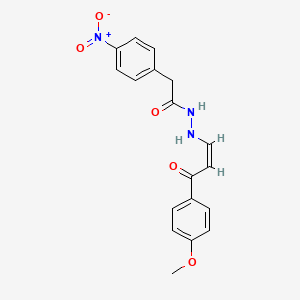 molecular formula C18H17N3O5 B11107008 N'-[(1E,2Z)-3-hydroxy-3-(4-methoxyphenyl)prop-2-en-1-ylidene]-2-(4-nitrophenyl)acetohydrazide 