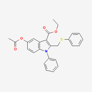 ethyl 5-(acetyloxy)-1-phenyl-2-[(phenylsulfanyl)methyl]-1H-indole-3-carboxylate