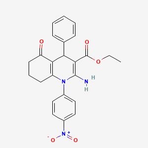 Ethyl 2-amino-1-(4-nitrophenyl)-5-oxo-4-phenyl-1,4,5,6,7,8-hexahydroquinoline-3-carboxylate