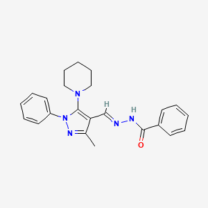 N'-[(E)-[3-Methyl-1-phenyl-5-(piperidin-1-YL)-1H-pyrazol-4-YL]methylidene]benzohydrazide