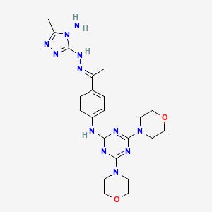 N-(4-{(1E)-1-[2-(4-amino-5-methyl-4H-1,2,4-triazol-3-yl)hydrazinylidene]ethyl}phenyl)-4,6-di(morpholin-4-yl)-1,3,5-triazin-2-amine