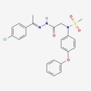 N-({N'-[(1E)-1-(4-Chlorophenyl)ethylidene]hydrazinecarbonyl}methyl)-N-(4-phenoxyphenyl)methanesulfonamide