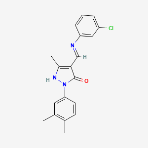 (4Z)-4-{[(3-chlorophenyl)amino]methylidene}-2-(3,4-dimethylphenyl)-5-methyl-2,4-dihydro-3H-pyrazol-3-one