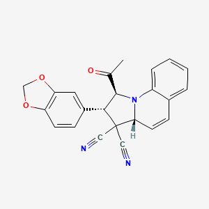 (1S,2S,3aR)-1-acetyl-2-(1,3-benzodioxol-5-yl)-1,2-dihydropyrrolo[1,2-a]quinoline-3,3(3aH)-dicarbonitrile