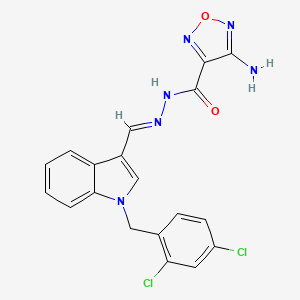 4-amino-N'-{(E)-[1-(2,4-dichlorobenzyl)-1H-indol-3-yl]methylidene}-1,2,5-oxadiazole-3-carbohydrazide