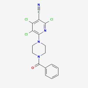 molecular formula C17H13Cl3N4O B11107132 2,4,5-Trichloro-6-[4-(phenylcarbonyl)piperazin-1-yl]pyridine-3-carbonitrile 