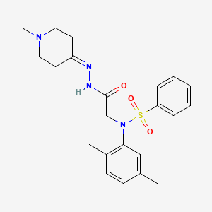 N-(2,5-Dimethylphenyl)-N-{[N'-(1-methylpiperidin-4-ylidene)hydrazinecarbonyl]methyl}benzenesulfonamide