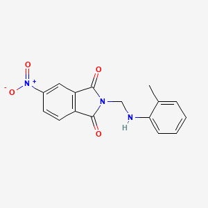 molecular formula C16H13N3O4 B11107189 5-Nitro-2-(o-tolylamino-methyl)-isoindole-1,3-dione 