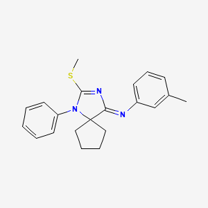 3-methyl-N-[(4Z)-2-(methylsulfanyl)-1-phenyl-1,3-diazaspiro[4.4]non-2-en-4-ylidene]aniline