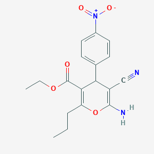 ethyl 6-amino-5-cyano-4-(4-nitrophenyl)-2-propyl-4H-pyran-3-carboxylate