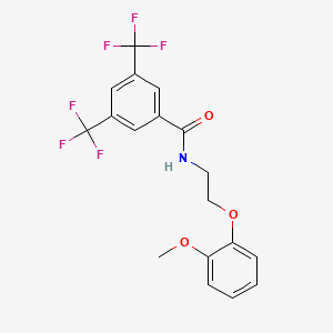 molecular formula C18H15F6NO3 B11107211 N-[2-(2-methoxyphenoxy)ethyl]-3,5-bis(trifluoromethyl)benzamide 