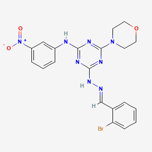 4-[(2E)-2-(2-bromobenzylidene)hydrazinyl]-6-(morpholin-4-yl)-N-(3-nitrophenyl)-1,3,5-triazin-2-amine