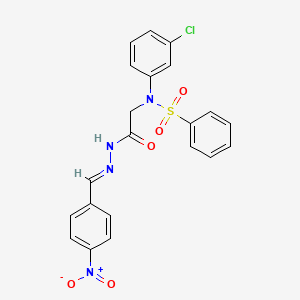 molecular formula C21H17ClN4O5S B11107290 N-(3-Chlorophenyl)-N-({N'-[(E)-(4-nitrophenyl)methylidene]hydrazinecarbonyl}methyl)benzenesulfonamide 