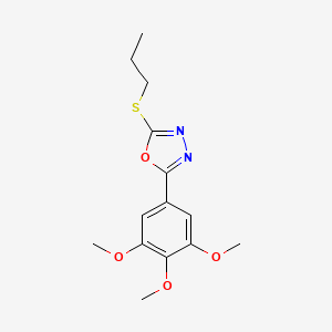 2-(Propylsulfanyl)-5-(3,4,5-trimethoxyphenyl)-1,3,4-oxadiazole