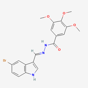 molecular formula C19H18BrN3O4 B11107406 N'-[(E)-(5-bromo-1H-indol-3-yl)methylidene]-3,4,5-trimethoxybenzohydrazide 