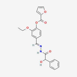 2-ethoxy-4-[(E)-{2-[hydroxy(phenyl)acetyl]hydrazinylidene}methyl]phenyl furan-2-carboxylate