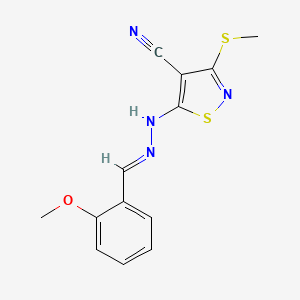 5-[(2E)-2-(2-methoxybenzylidene)hydrazinyl]-3-(methylsulfanyl)-1,2-thiazole-4-carbonitrile